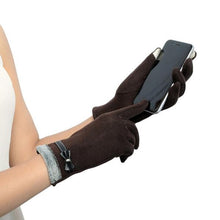 Load image into Gallery viewer, Classic Cute Cashmere Touchscreen Gloves for women - Winter Gloves- Brown - Less+mORE