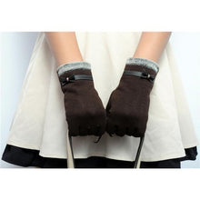 Load image into Gallery viewer, Classic Cute Cashmere Touchscreen Gloves for women - Winter Gloves- Brown - Less+mORE