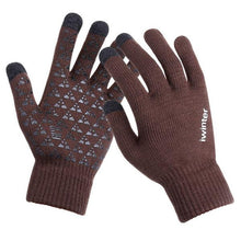 Load image into Gallery viewer, Knitted Wool Touch Screen Texting Functional Gloves - Brown - Less+mORE