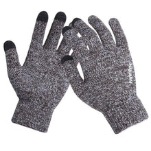 Load image into Gallery viewer, Knitted Wool Touch Screen Texting Functional Gloves - Light Grey - Less+mORE