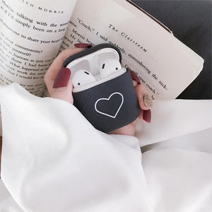 Cute Earphone Cover For Apple AirPods 1 2 Cases AirPods2 Protection Air Pods Matte Skin Frosted Hard Pink Love Heart Accessories - Less+mORE