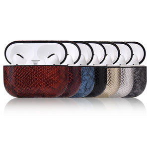 AirPods Pro Case - Snake Skin Pattern PU Leather-Blue - Less+mORE