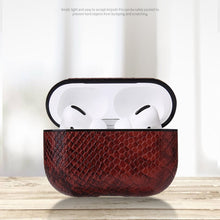 Load image into Gallery viewer, AirPods Pro Case - Snake Skin Pattern PU Leather-Silver - Less+mORE