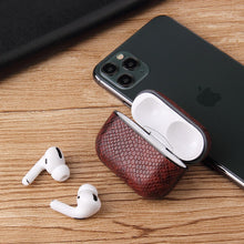 Load image into Gallery viewer, AirPods Pro Case - Snake Skin Pattern PU Leather-Silver - Less+mORE
