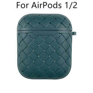 Earphone Case For Apple AirPods Pro/2 Soft TPU Cover ,Wireless Bluetooth Headphone Air Pods Weaving Grid Protective Case - Less+mORE