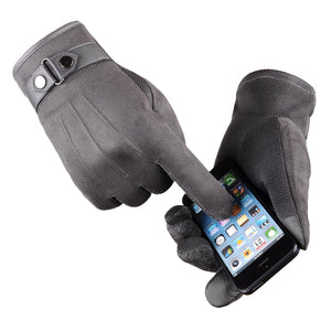 Winter Men's Classy Suede Touch Screen Windproof Gloves - Less+mORE