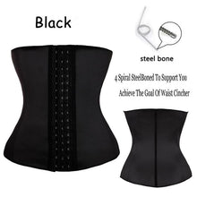 Load image into Gallery viewer, Black Exotic Workout Basic Waist Trainer Corset 3 Hook - Less+mORE