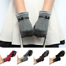 Load image into Gallery viewer, Classic Cute Cashmere Women Screen Texting Wrist Gloves- Brown - Less+mORE
