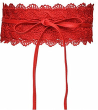 Load image into Gallery viewer, Black White Wide Corset Lace Belt Female Self Tie Cinch Waist Belts for Women Dress Waist Belt - Less+mORE