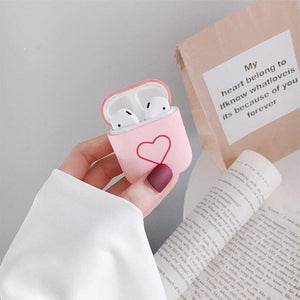 Cute Earphone Cover For Apple AirPods 1 2 Cases AirPods2 Protection Air Pods Matte Skin Frosted Hard Pink Love Heart Accessories - Less+mORE