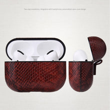 Load image into Gallery viewer, AirPods Pro Case - Snake Skin Pattern PU Leather-Brown - Less+mORE
