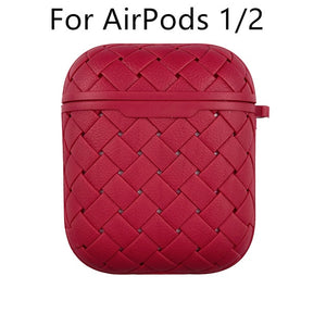 Earphone Case For Apple AirPods Pro/2 Soft TPU Cover ,Wireless Bluetooth Headphone Air Pods Weaving Grid Protective Case - Less+mORE