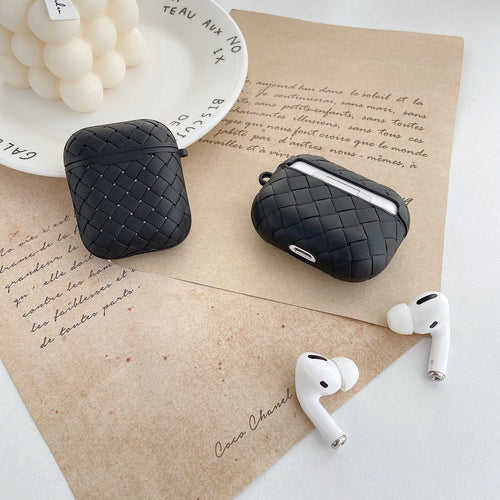 Apple Airpods Case Earphone Case For Apple AirPods Pro/2 Soft TPU Cover ,Wireless Bluetooth Headphone Air Pods Weaving Grid Protective Case - Less+mORE