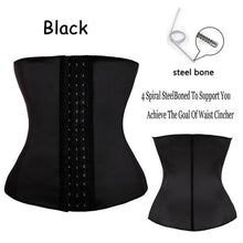 Load image into Gallery viewer, Black Exotic Workout Basic Waist Trainer Corset 3 Hook - Less+mORE

