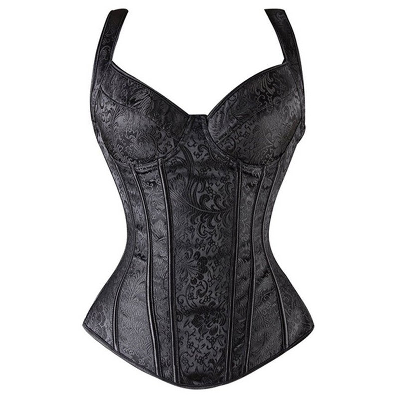 Corset Top lace-up in back  Corset with push-up bra outwear corset –  Less+mORE
