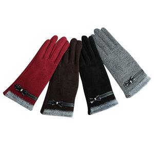 Classic Cute Cashmere Touchscreen Gloves for women - Winter Gloves- Wine color - Less+mORE