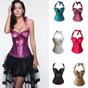 Corset Top With Bow Waist Corset Bustier Outwear - Less+mORE