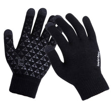 Load image into Gallery viewer, Knitted Wool Touchscreen Texting Functional Gloves - Black - Less+mORE
