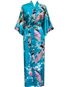 Japanese Flower Kimono Dress Gown - Less+mORE
